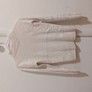 White mock neck sweater